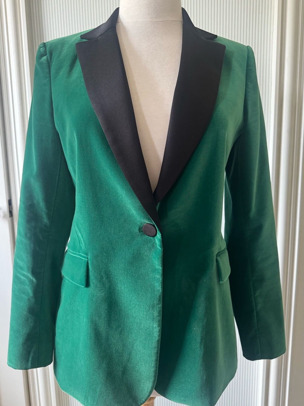 Alice + Olivia Green Velvet Blazer